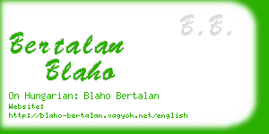 bertalan blaho business card